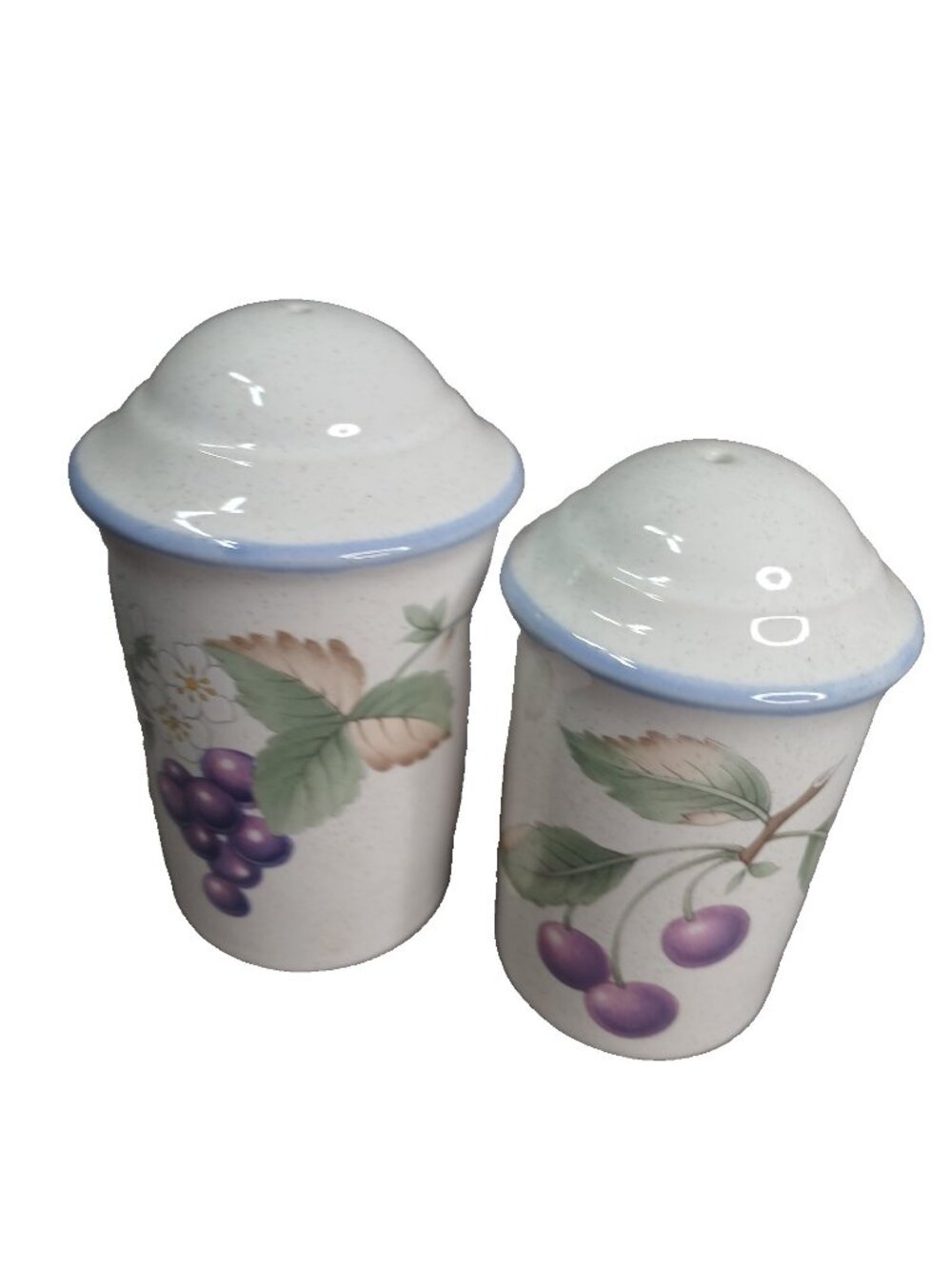 Savoir Vivre Luscious Salt & Pepper Shakers 1 Hole Vintage Stoneware